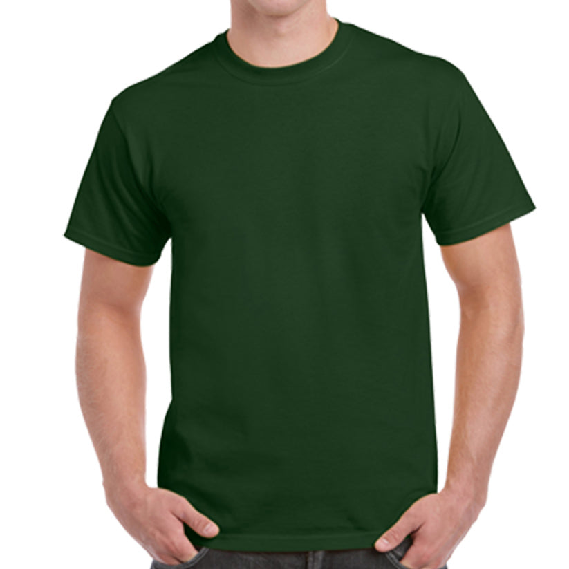 Military Green blank T‑shirt fabric swatch — earthy tone, print‑ready